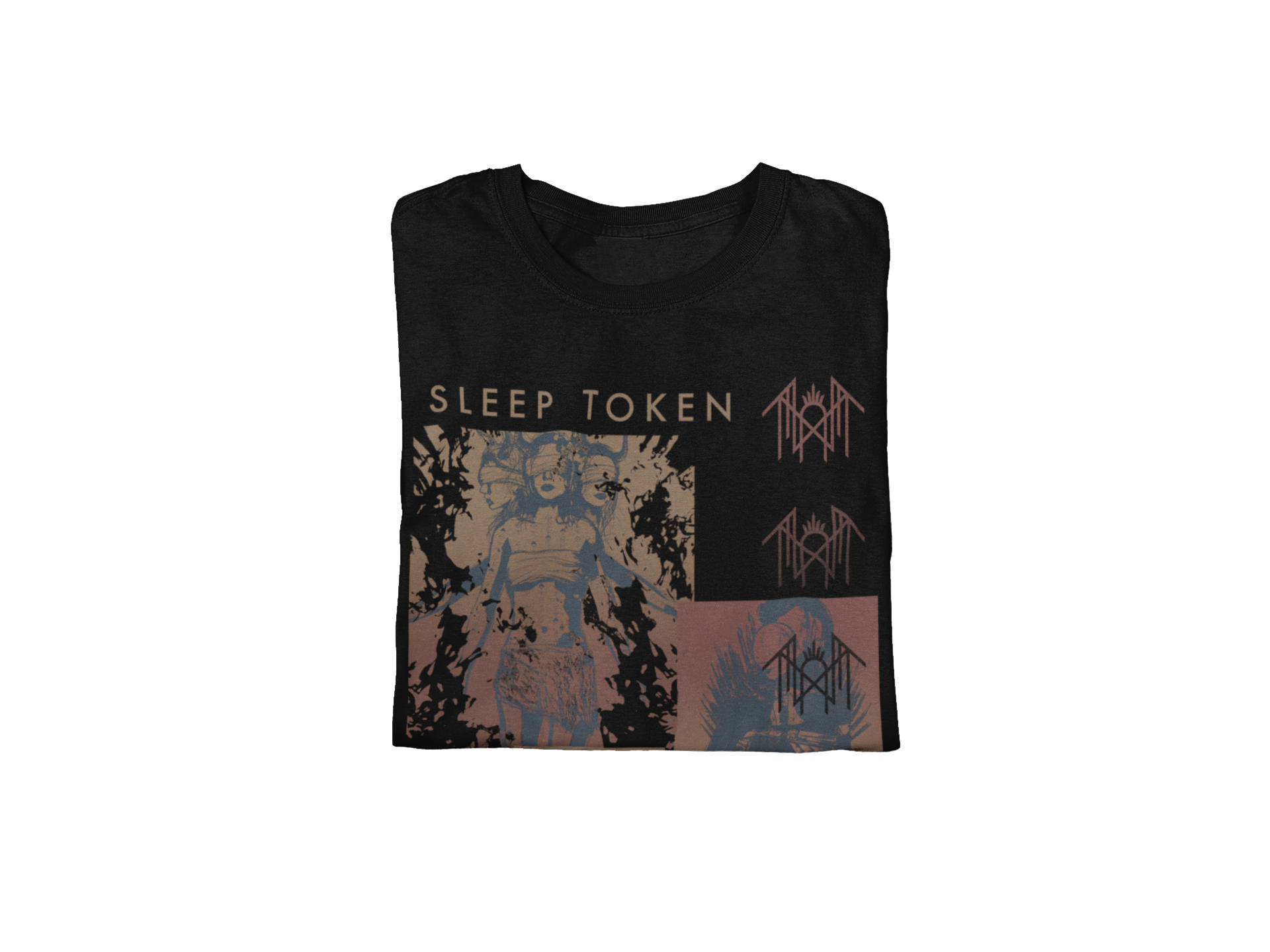 Stakes Sleep Token Multi Hit Jumbo Print T-Shirt Black