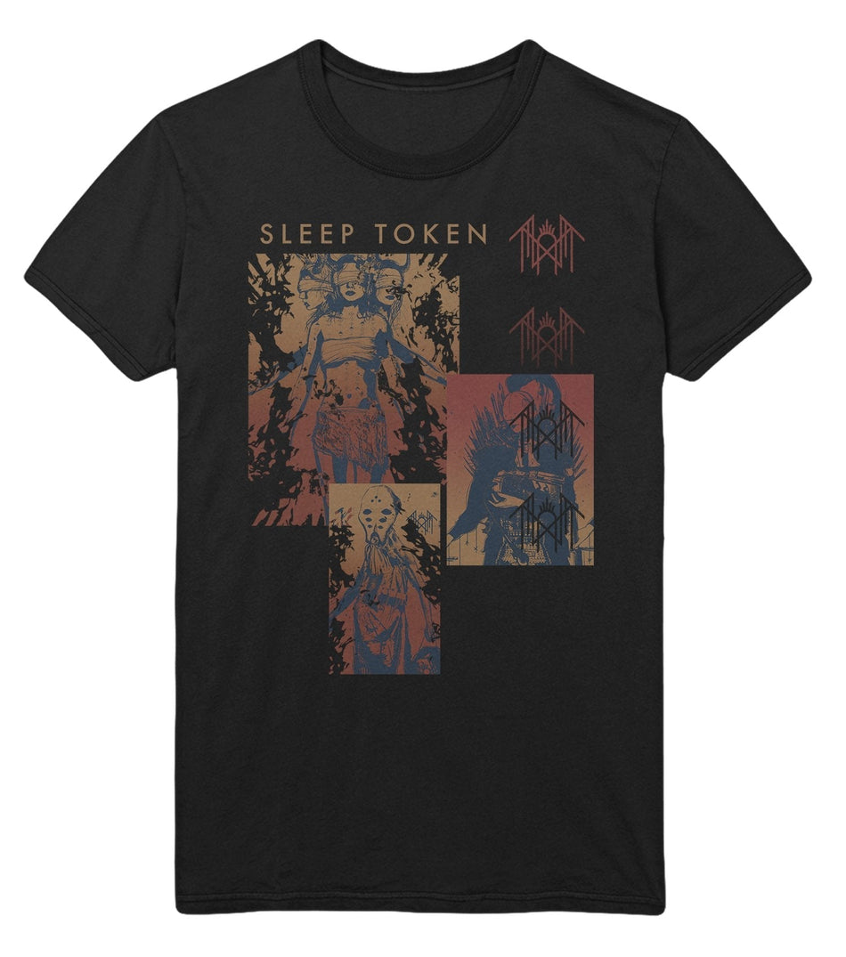Stakes Sleep Token Multi Hit Jumbo Print T-Shirt Black