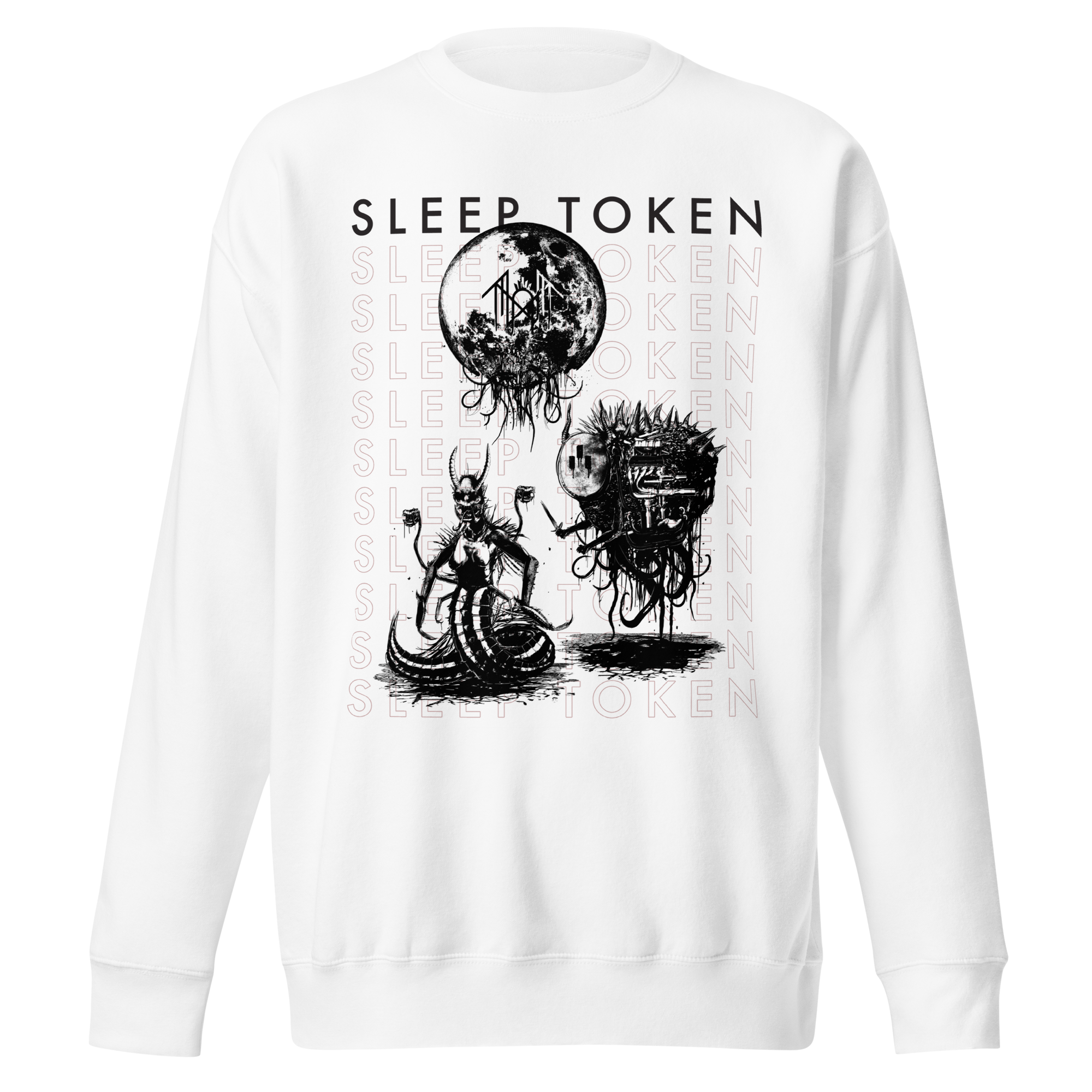 Stakes Sleep Token Take Me Back Jumbo Print Sweatshirt White