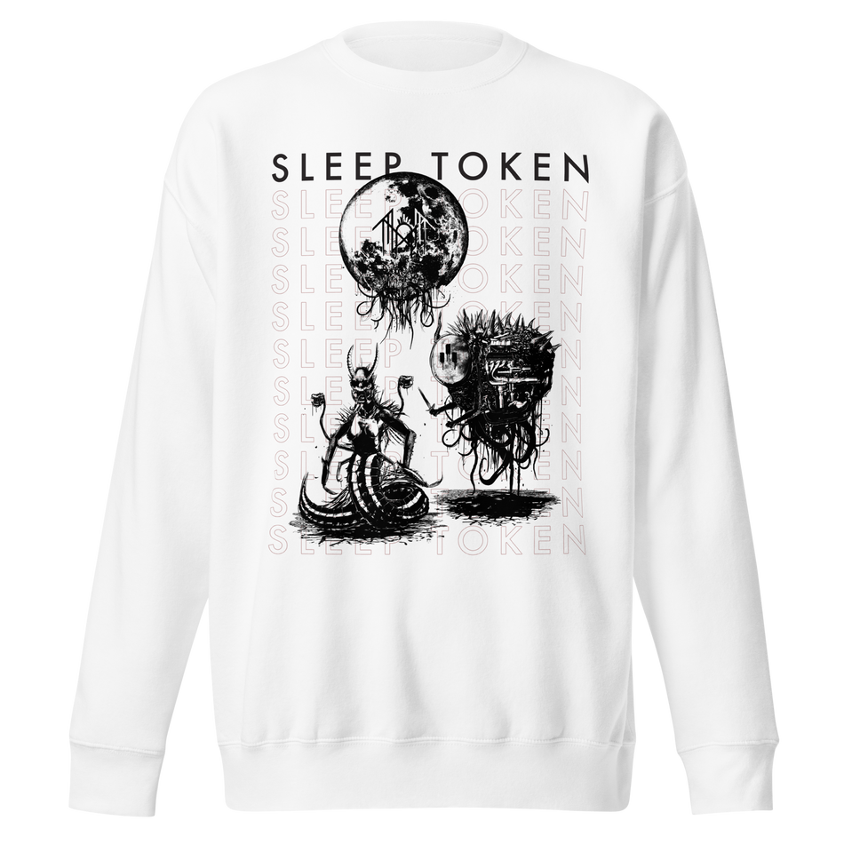 Stakes Sleep Token Take Me Back Jumbo Print Sweatshirt White