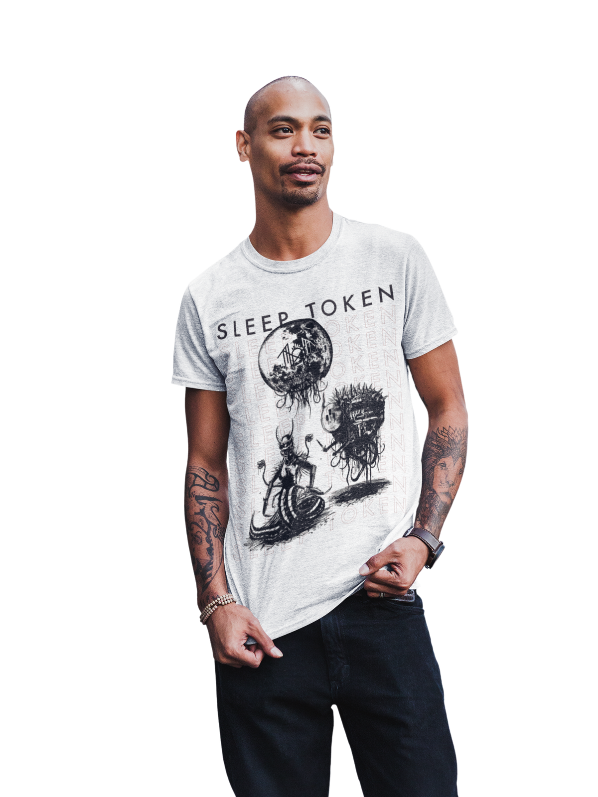 Stakes Sleep Token Take Me Back Jumbo Print T-Shirt White