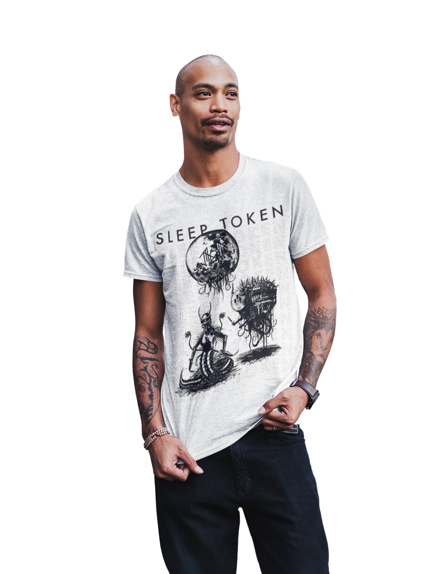 Stakes Sleep Token Take Me Back Jumbo Print T-Shirt White