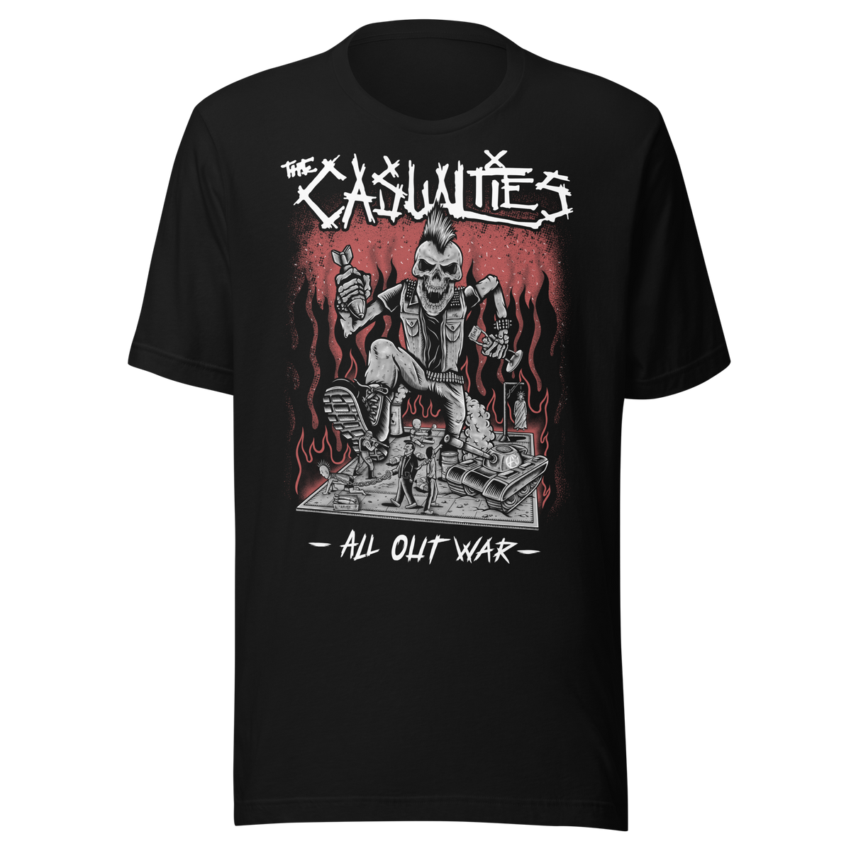 Stakes The Casualties All Out War T-Shirt Black