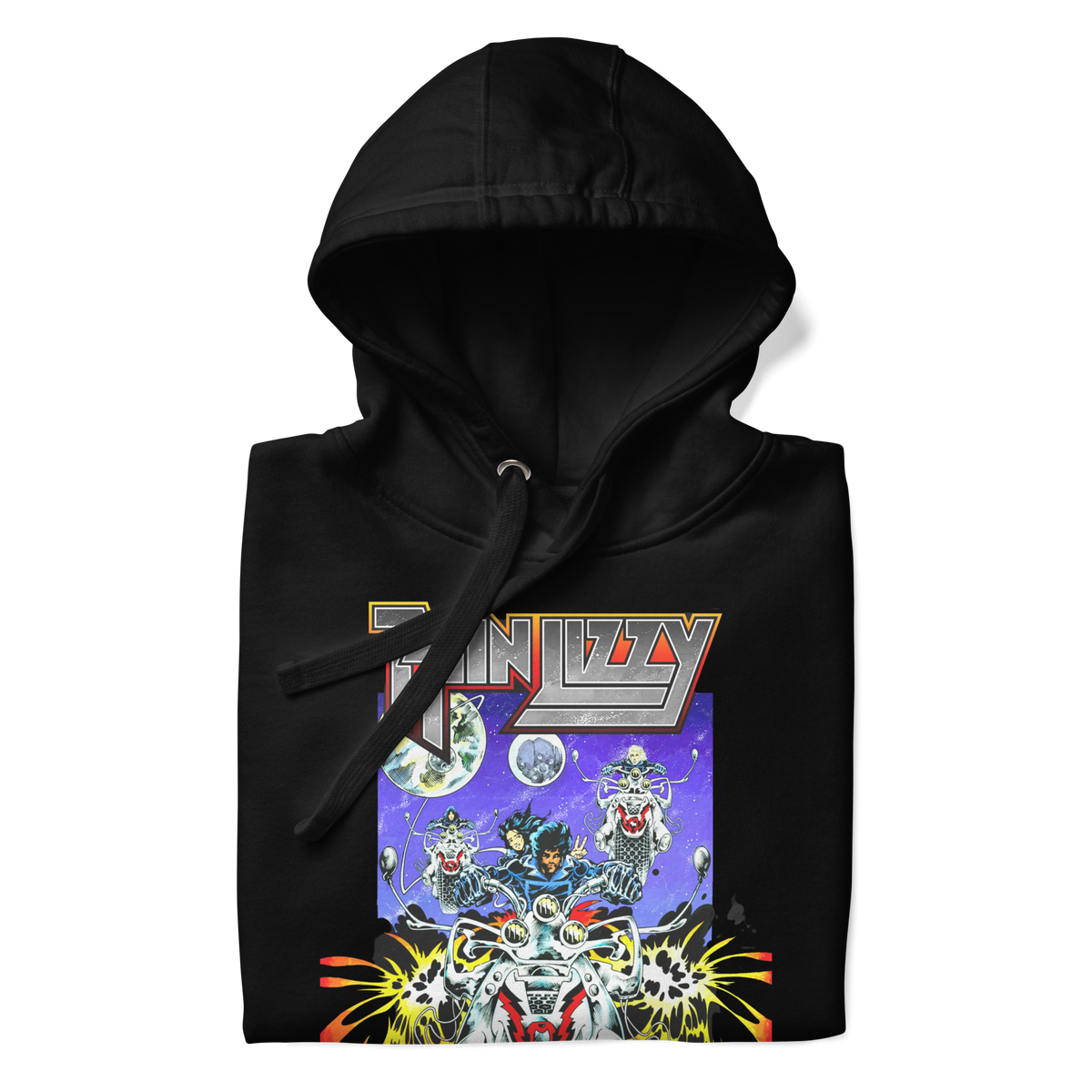 Stakes Thin Lizzy Night Riders Hoodie Black