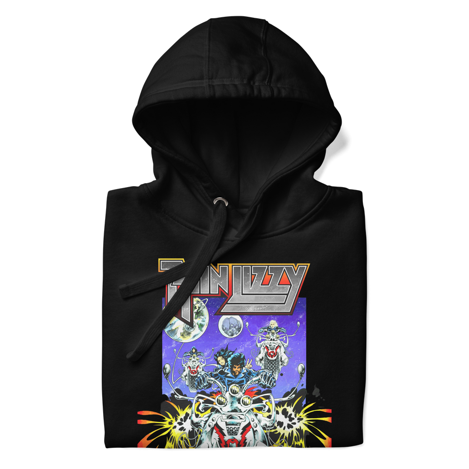Stakes Thin Lizzy Night Riders Hoodie Black