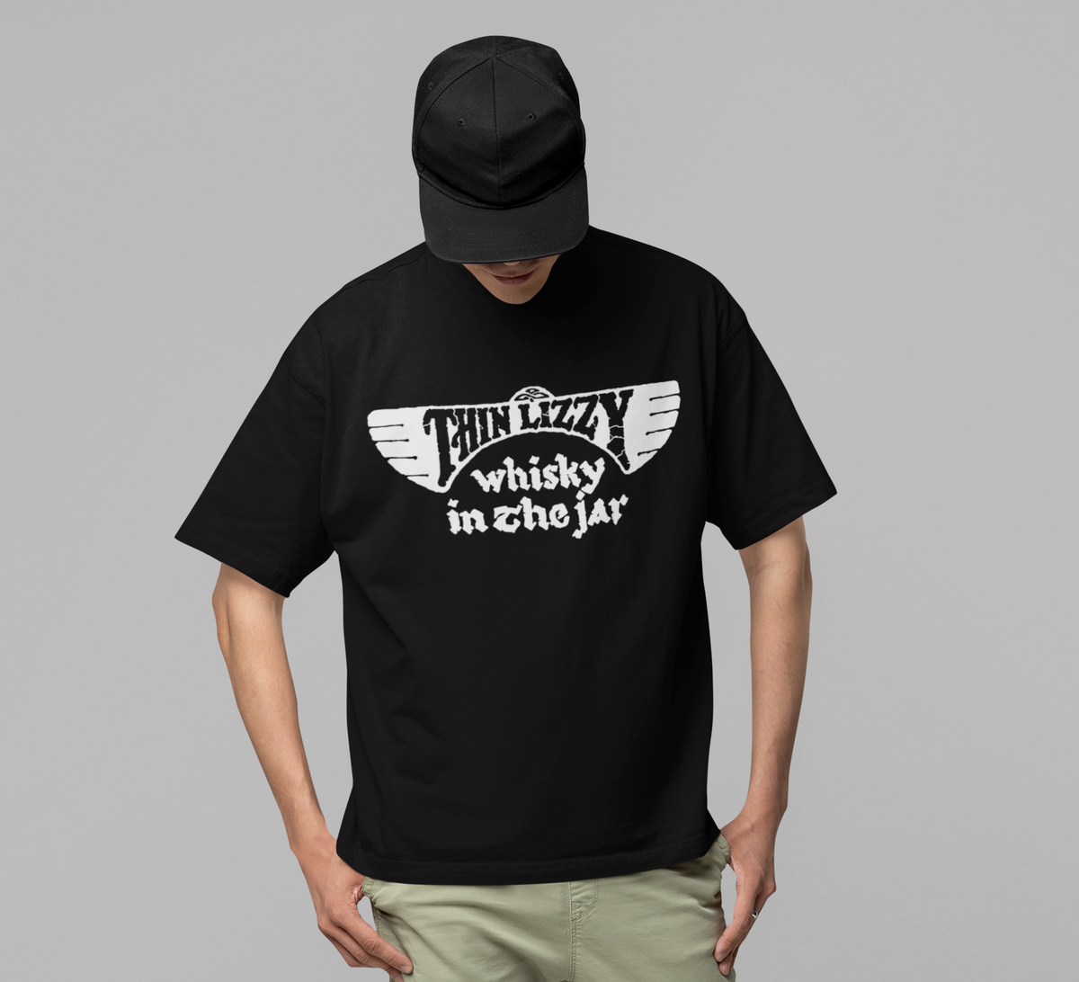 Stakes Thin Lizzy - Whiskey Jumbo Print T-Shirt Black