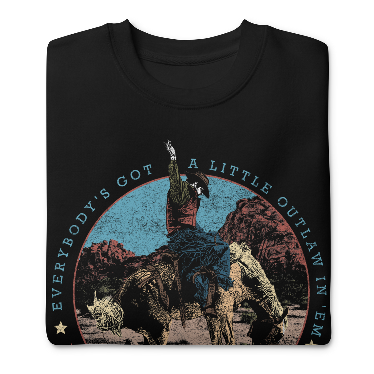 Stakes Waylon Jennings A Little Outlaw in Em Sweatshirt Black