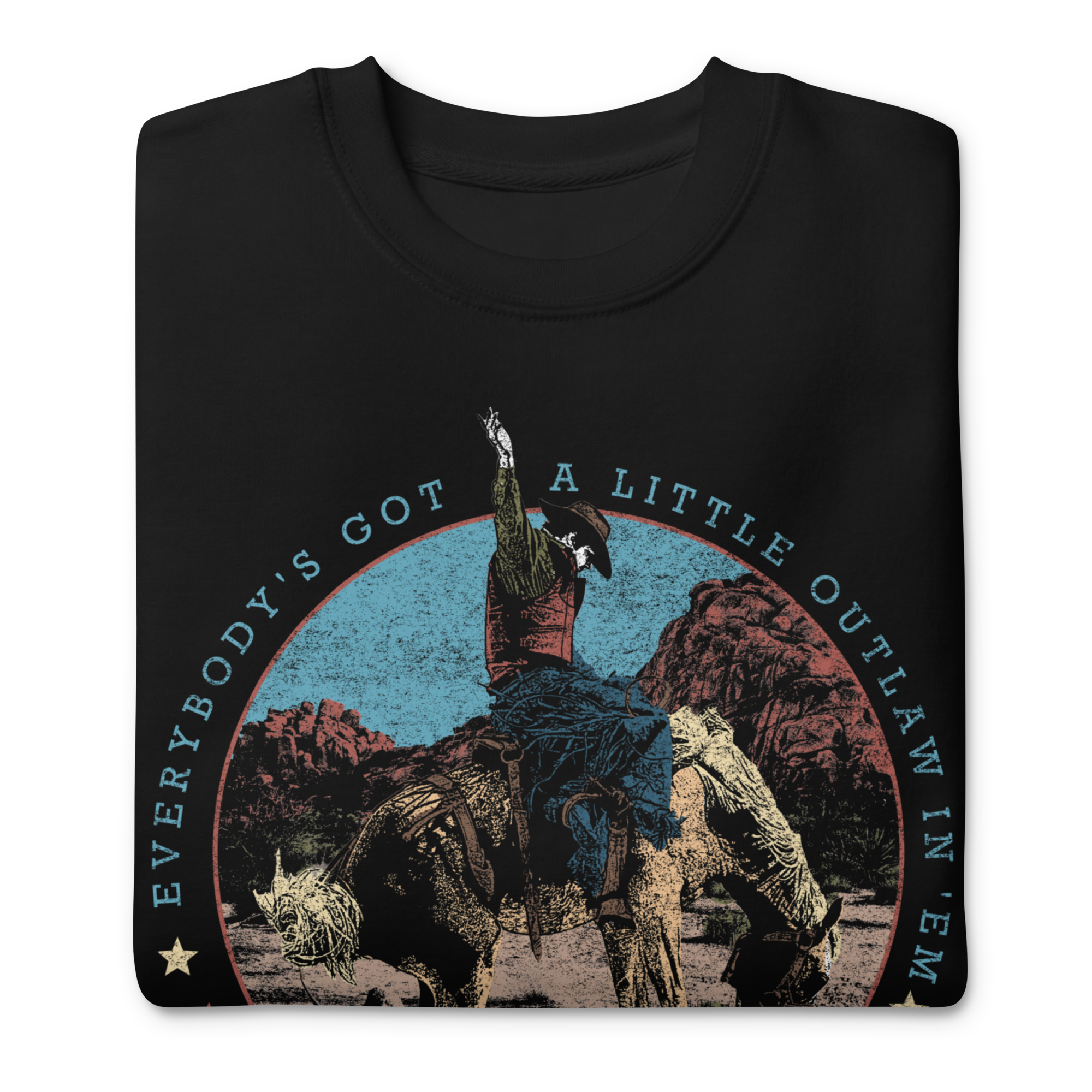 Stakes Waylon Jennings A Little Outlaw in Em Sweatshirt Black