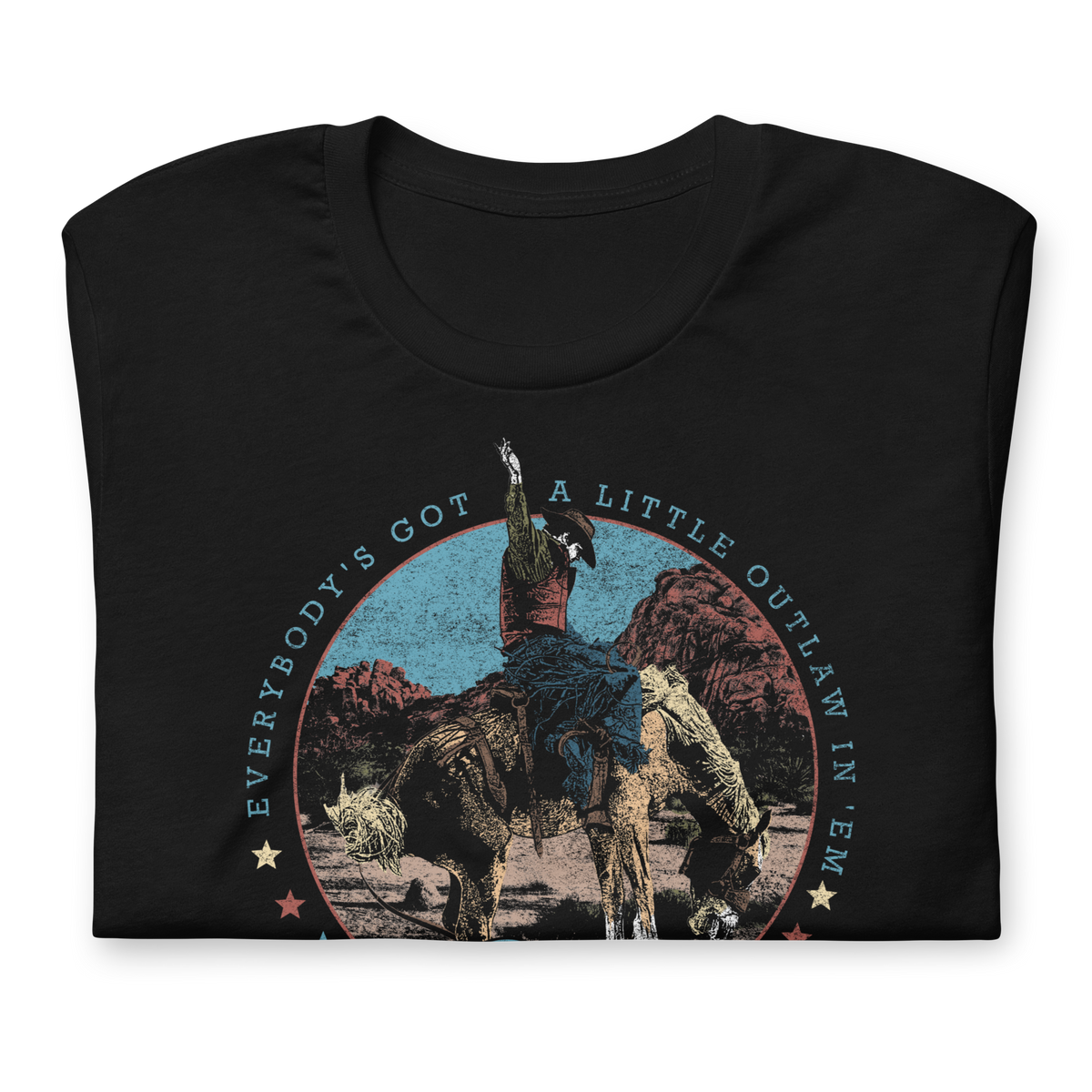 Stakes Waylon Jennings A Little Outlaw in Em T-Shirt Black