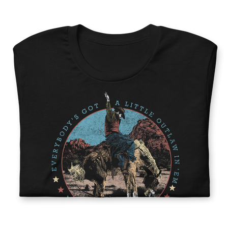 Stakes Waylon Jennings A Little Outlaw in Em T-Shirt Black