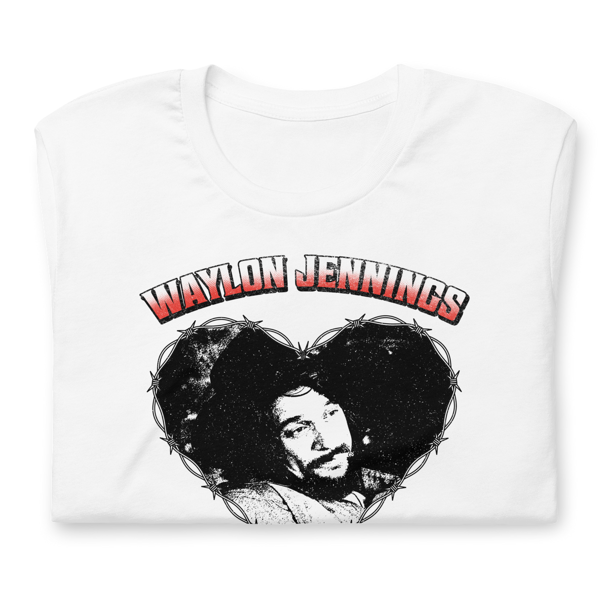 Stakes Waylon Jennings Ladies Love Outlaws T-Shirt White