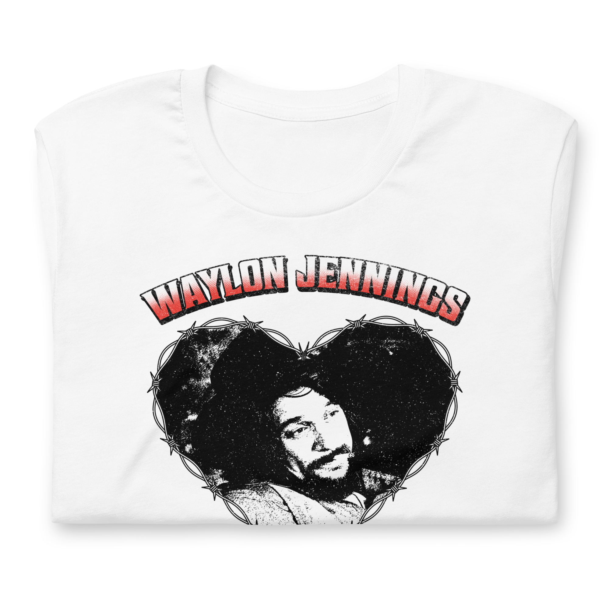 Stakes Waylon Jennings Ladies Love Outlaws T-Shirt White