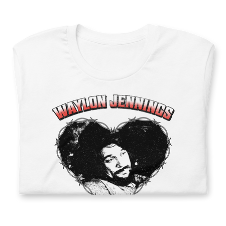 Stakes Waylon Jennings Ladies Love Outlaws T-Shirt White