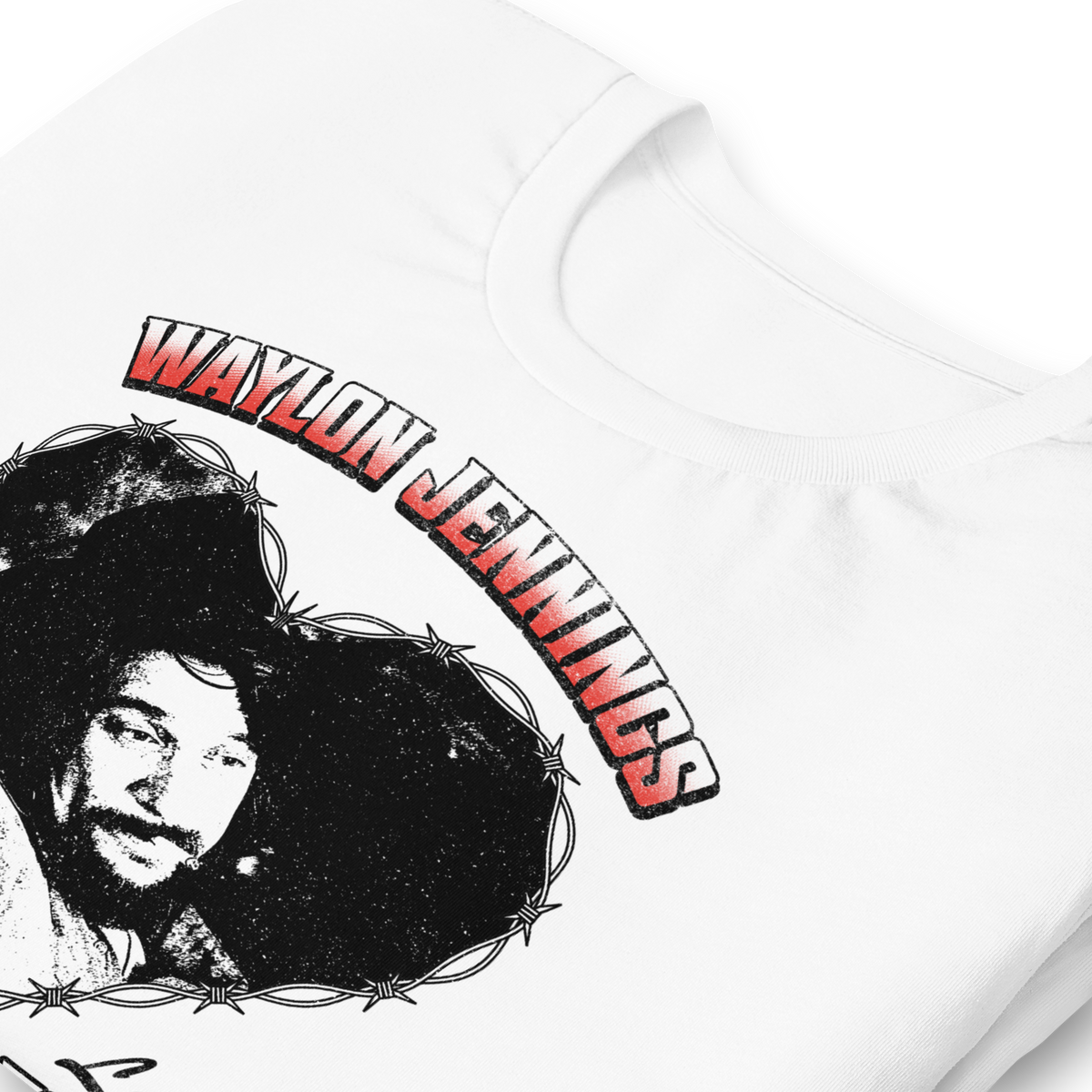 Stakes Waylon Jennings Ladies Love Outlaws T-Shirt White