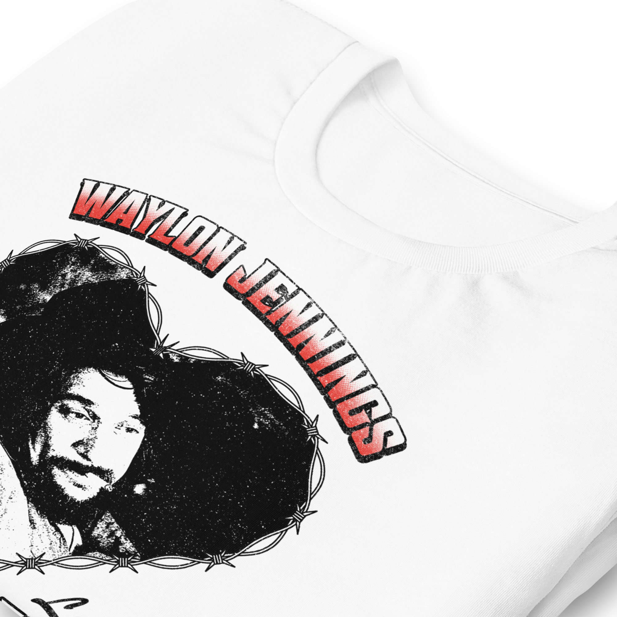 Stakes Waylon Jennings Ladies Love Outlaws T-Shirt White