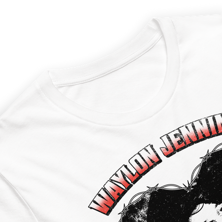 Stakes Waylon Jennings Ladies Love Outlaws T-Shirt White