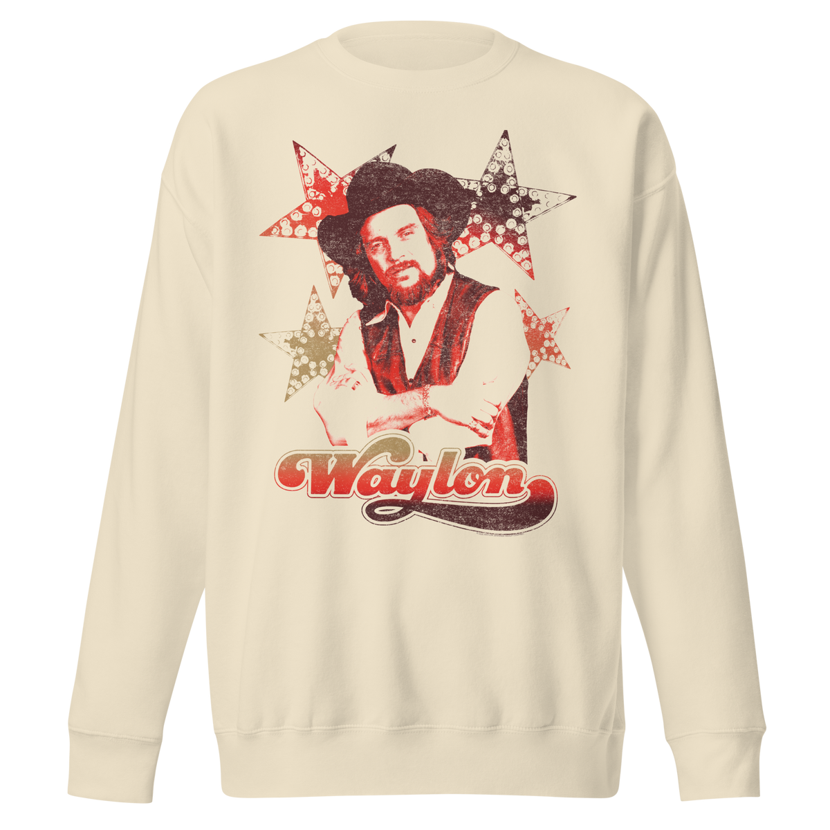 Stakes Waylon Jennings Littlefields Finest Sweatshirt Natural