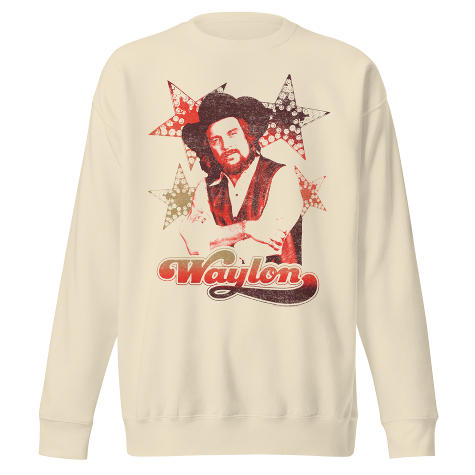 Stakes Waylon Jennings Littlefields Finest Sweatshirt Natural