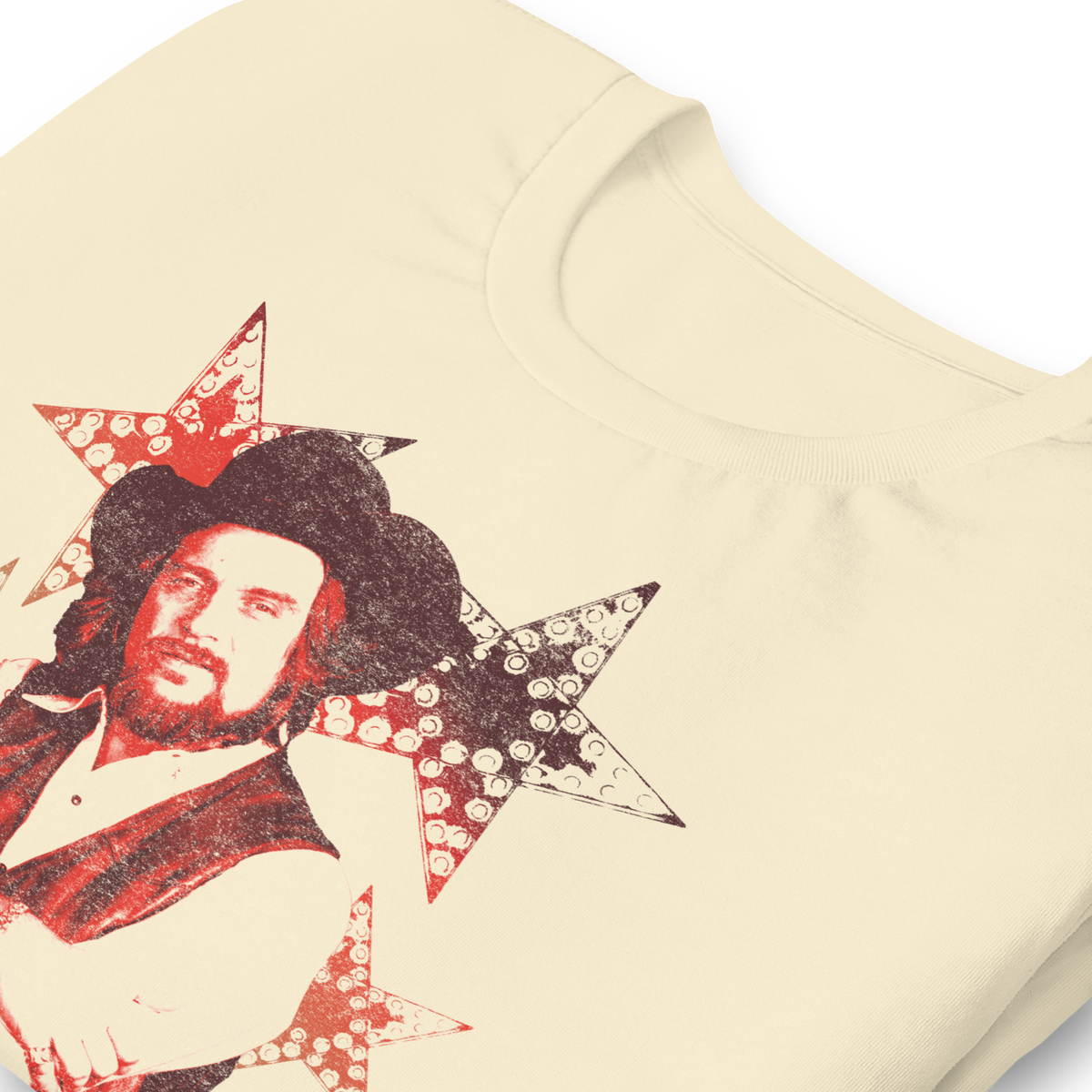 Stakes Waylon Jennings Littlefields Finest T-Shirt Natural