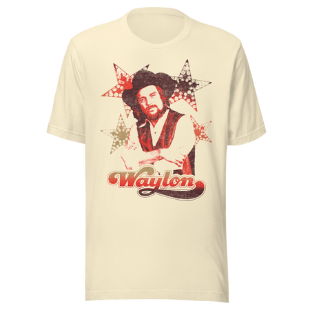 Stakes Waylon Jennings Littlefields Finest T-Shirt Natural