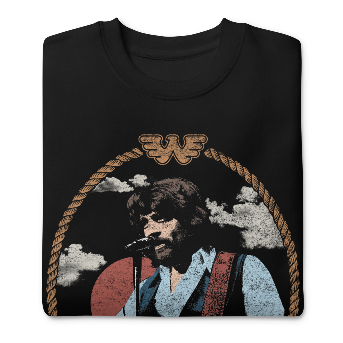 Stakes Waylon Jennings Ramblin Man Sweatshirt Black