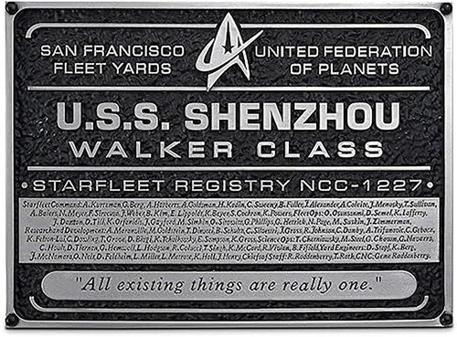 Star-Trek Discovery Ships Shenzhou Plaque Star Trek: Discovery - Resin Dedication Plaque - U.S.S. Shenzhou - CD Album