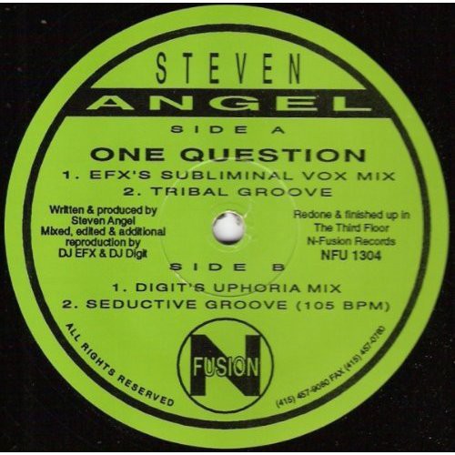 Steven Angel One Question - Record Album - Vinyl LP