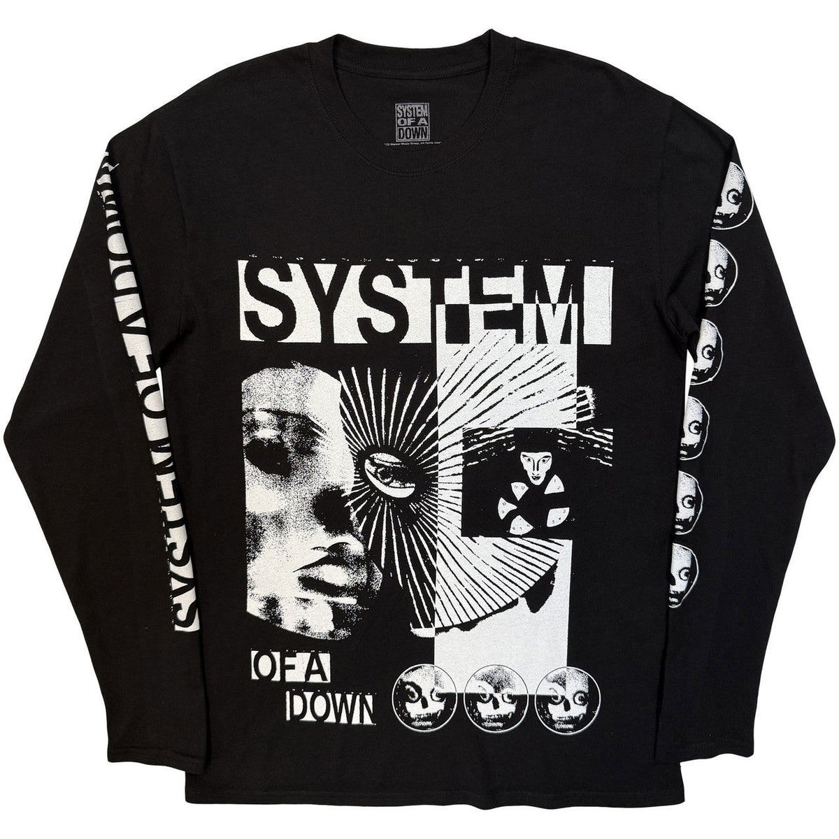 System Of A Down Hypno Hi-Contrast Unisex Long Sleeve T-Shirt (Black)