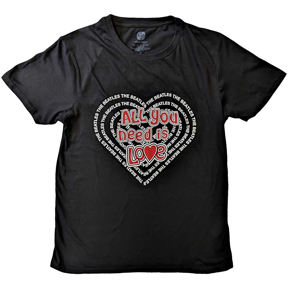 The Beatles All You Need Is Love Heart Black