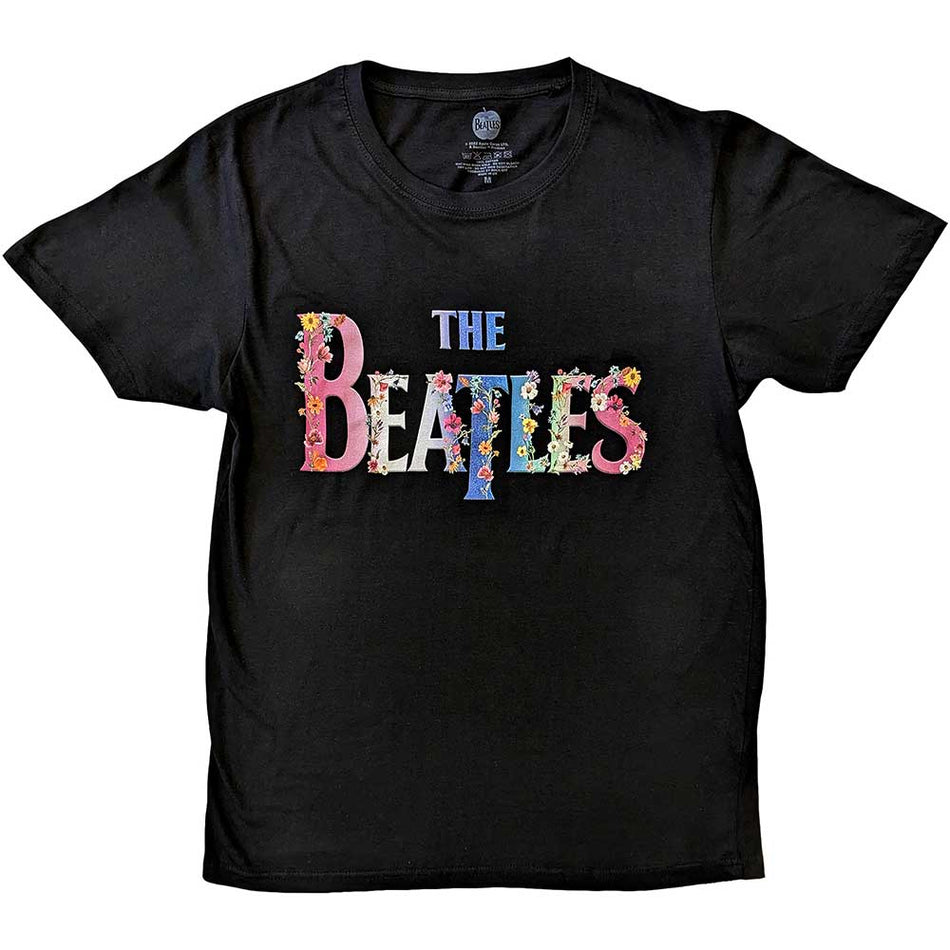 The Beatles Floral Logo Black