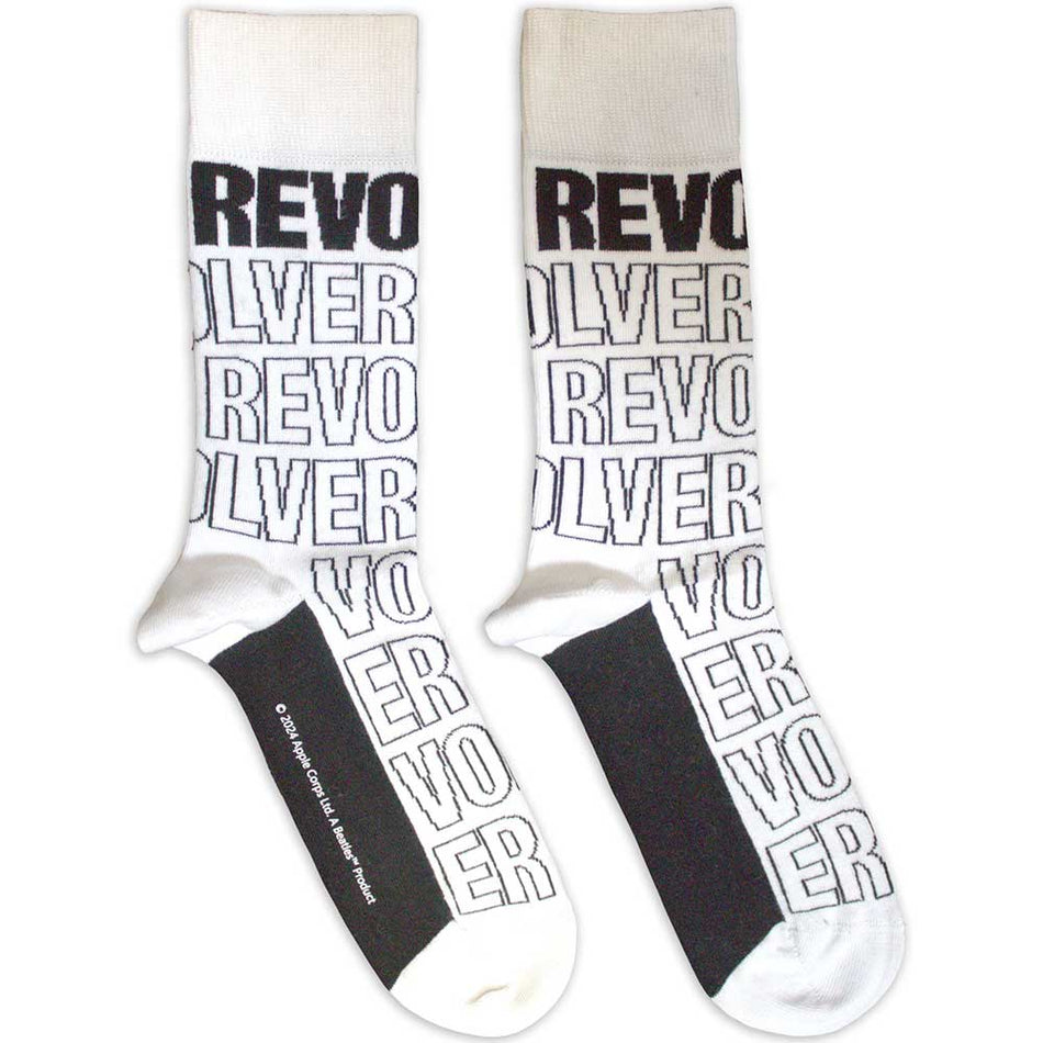The Beatles Revolver Text Outlines Repeat White