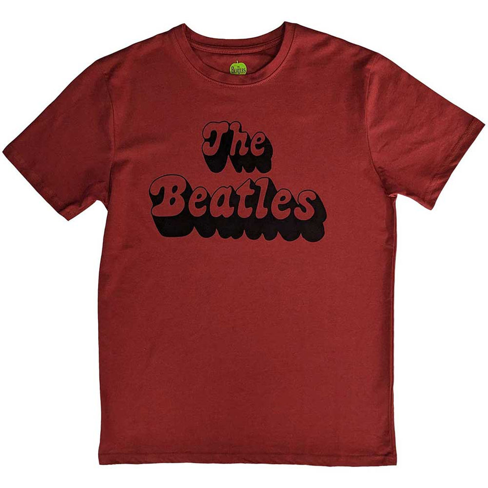 The Beatles Text Logo Shadow Red