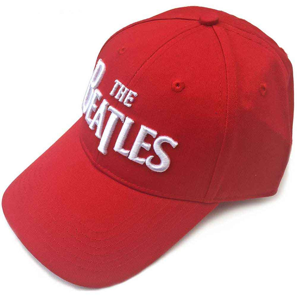 The Beatles White Drop T Logo Red