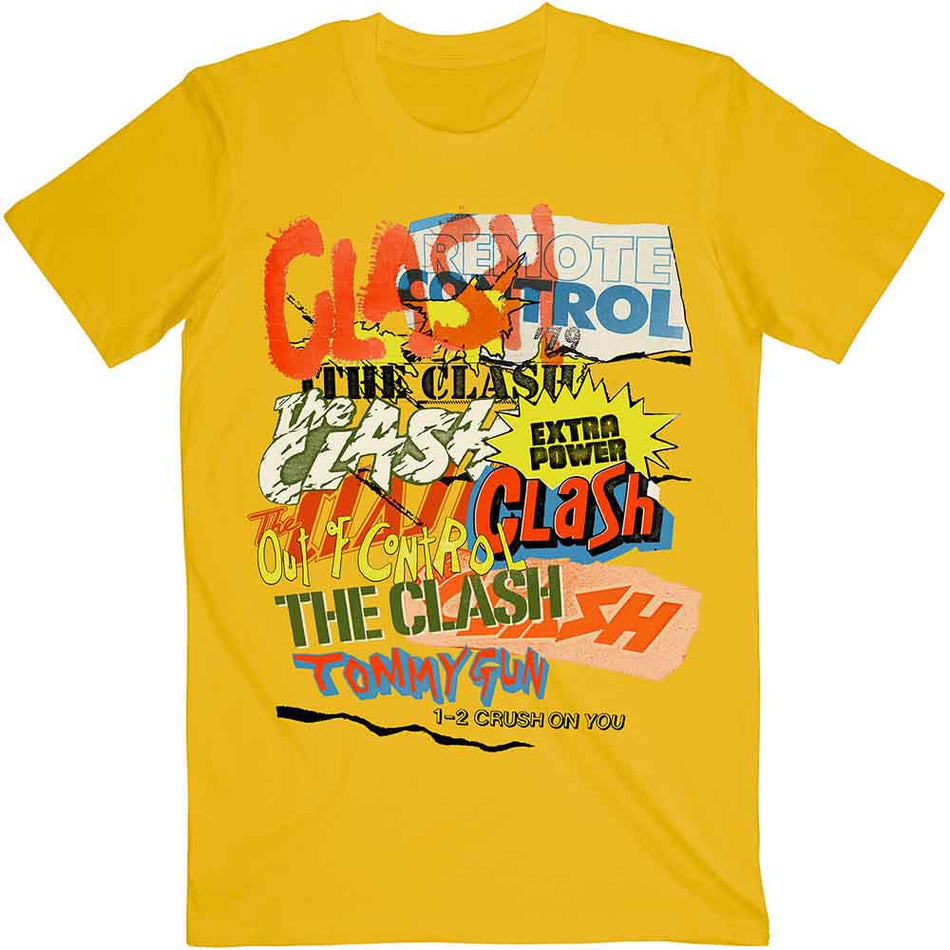 The Clash Singles Collage Text Yellow