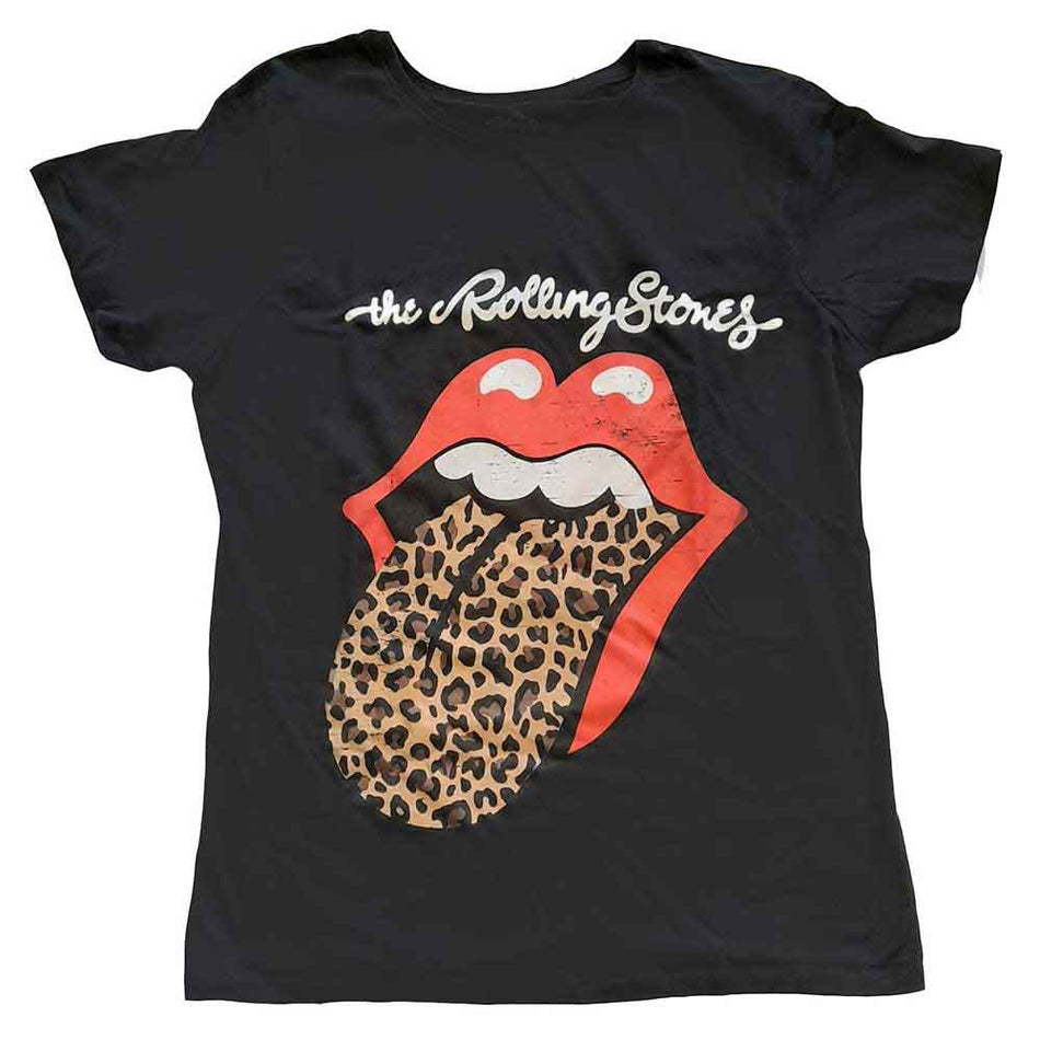 The Rolling Stones Leopard Print Tongue Black