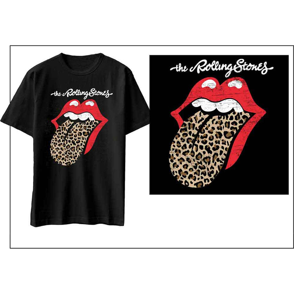 The Rolling Stones Leopard Print Tongue Black
