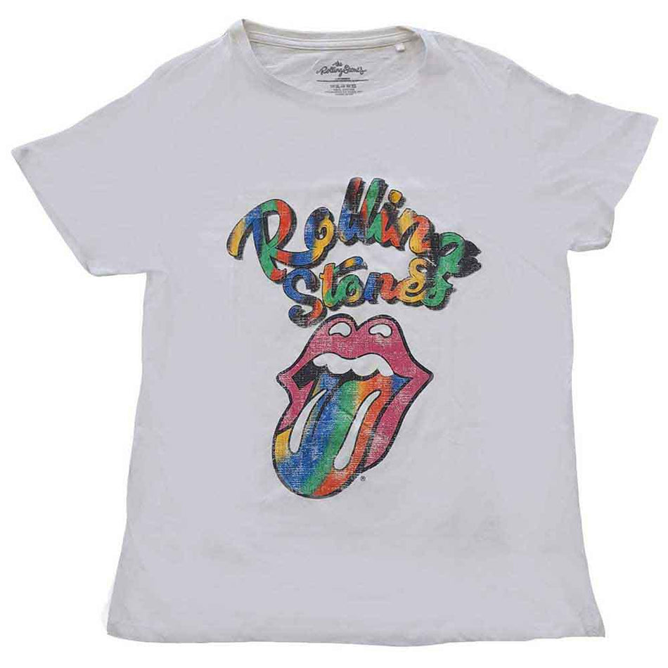 The Rolling Stones Multicolour Tongue White