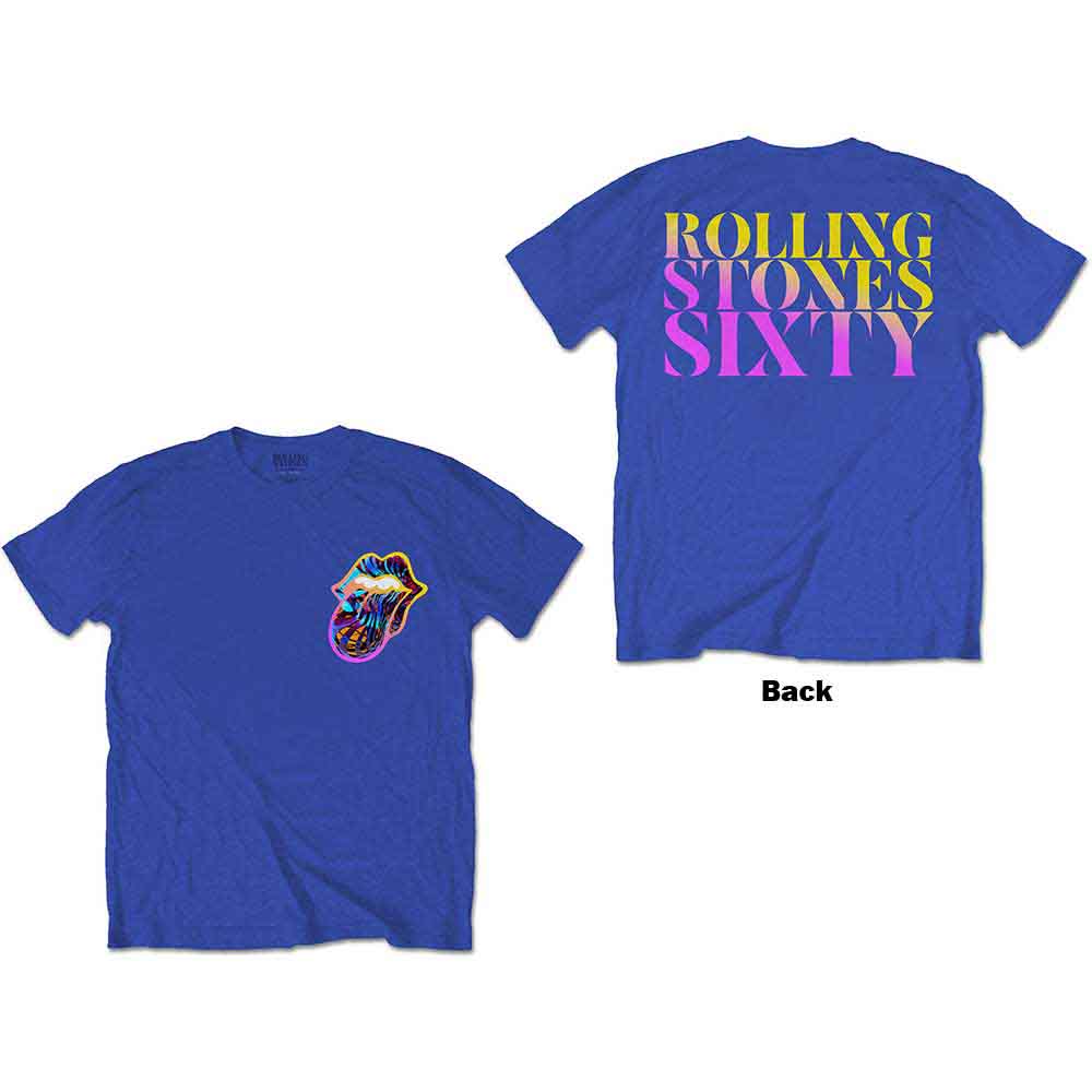The Rolling Stones Sixty Gradient Text Blue