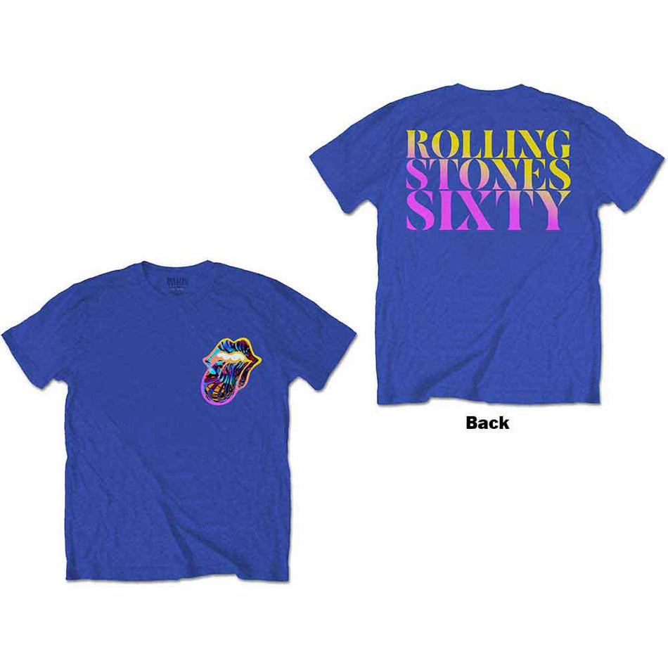The Rolling Stones Sixty Gradient Text Blue