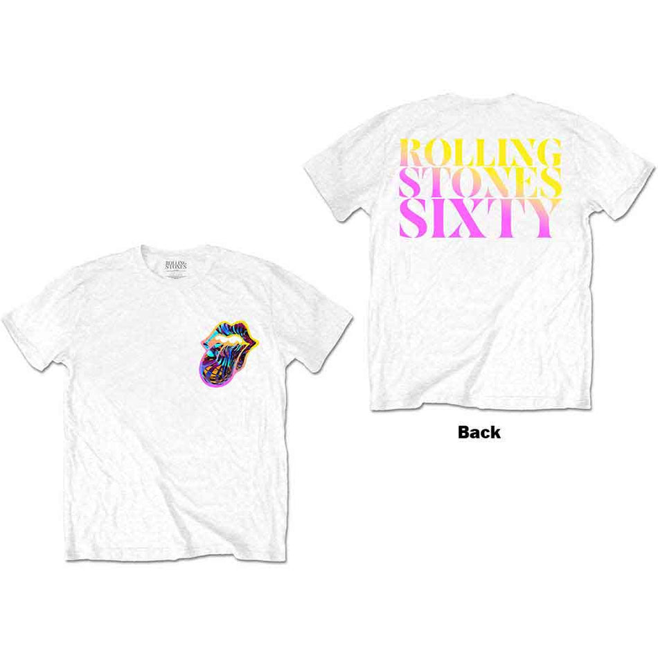 The Rolling Stones Sixty Gradient Text White