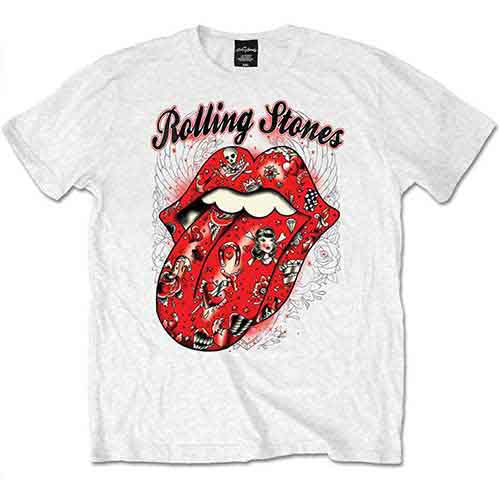 The Rolling Stones Tattoo Flash White