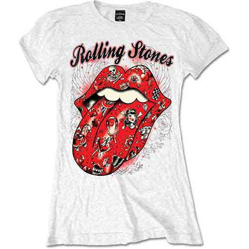 The Rolling Stones Tattoo Flash White