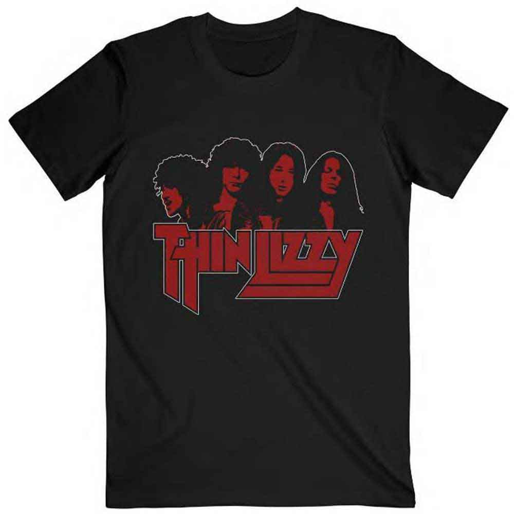 Thin Lizzy Band Photo Logo Black
