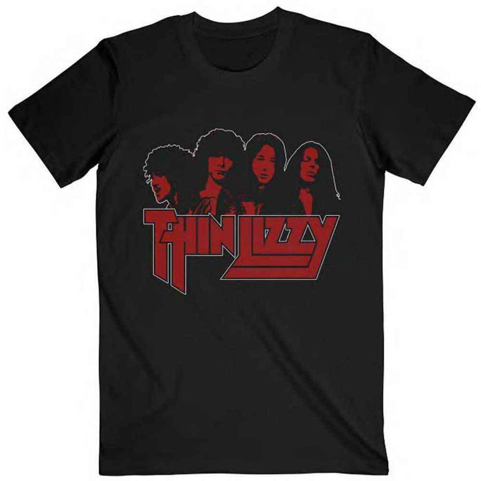 Thin Lizzy Band Photo Logo Black
