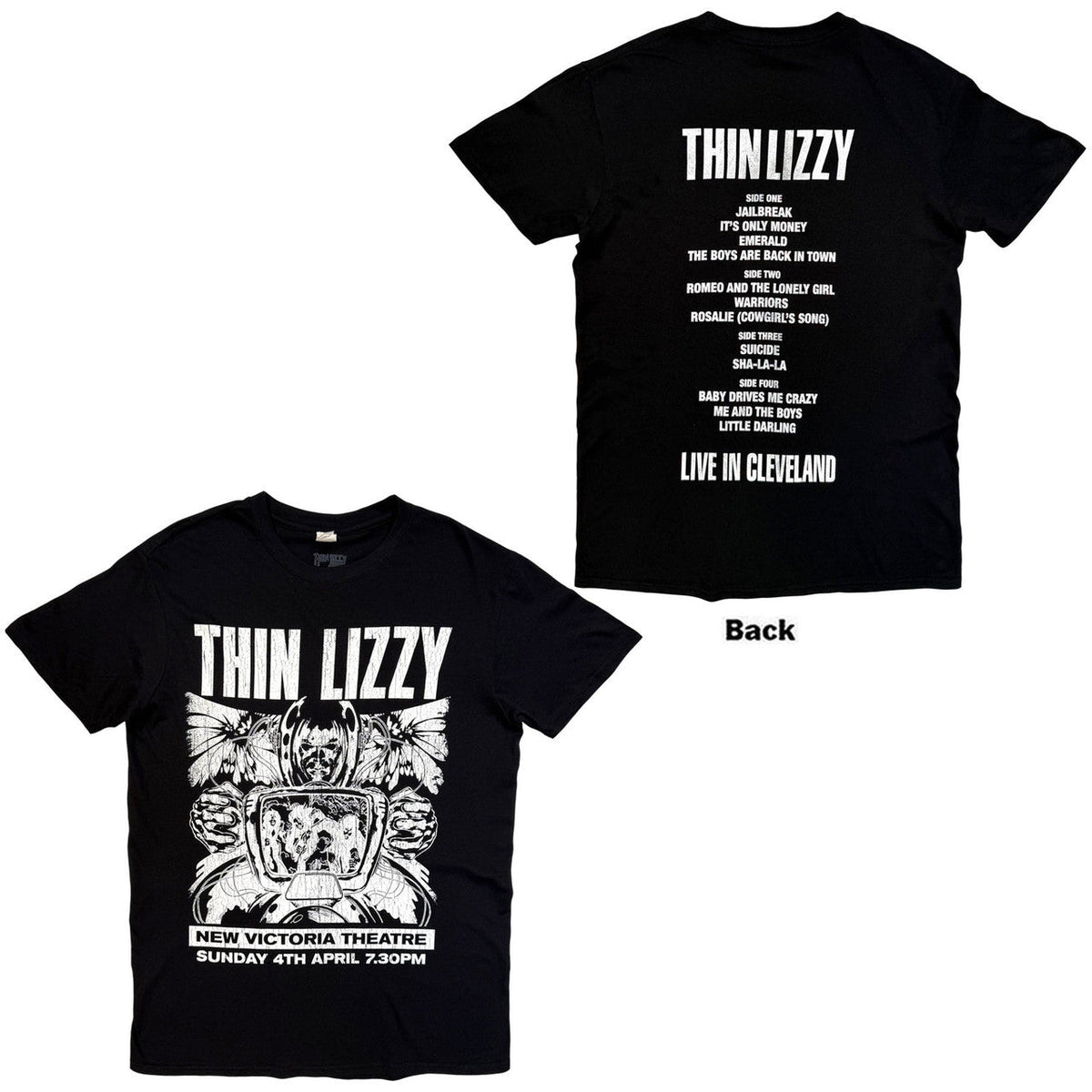 Thin Lizzy Jailbreak Flyer Cleveland ’76 Unisex T-Shirt (Black)