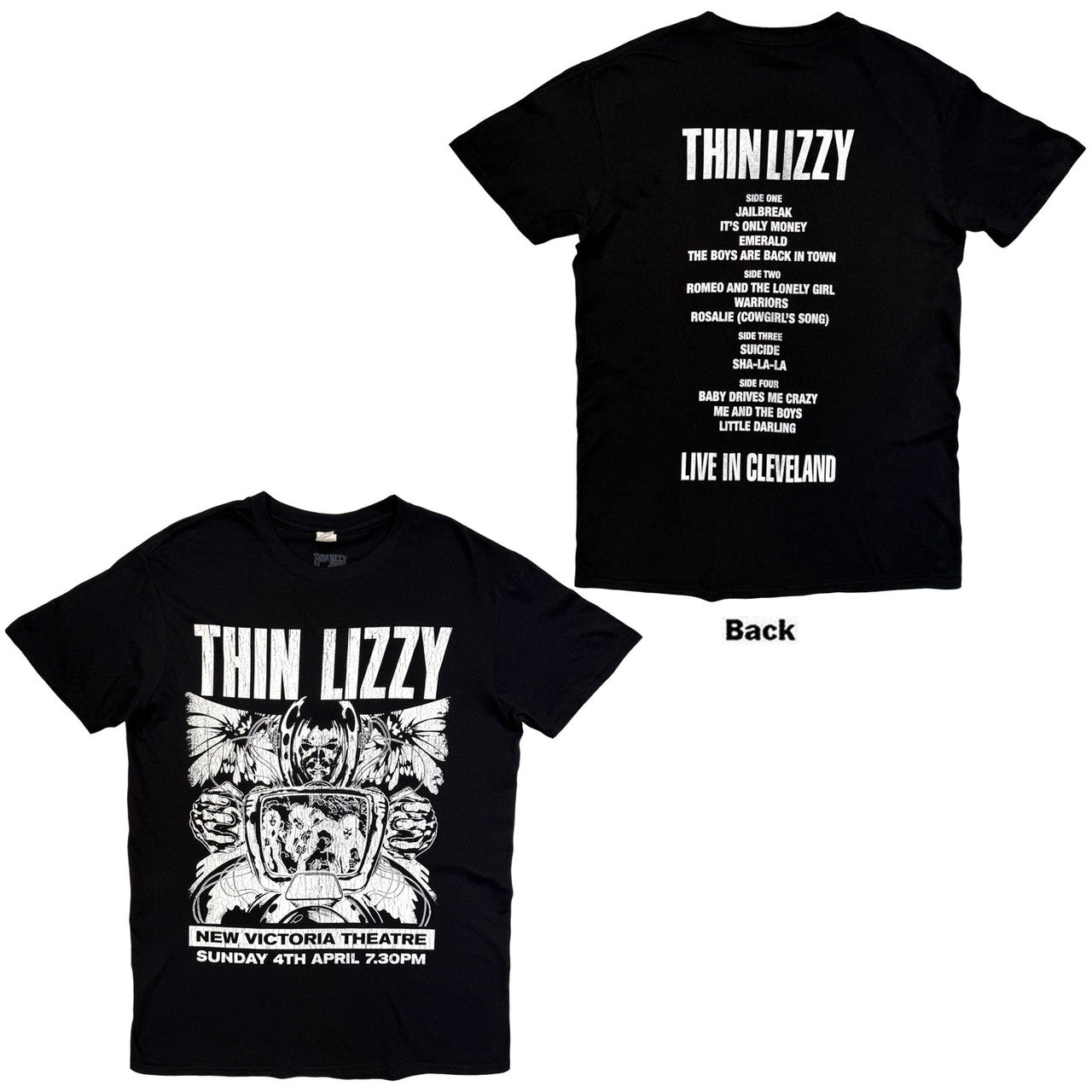 Thin Lizzy Jailbreak Flyer Cleveland ’76 Unisex T-Shirt (Black)