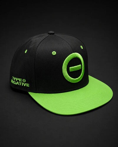 Type O Negative Type O Negative - Green Embroidered Logo - 6 Panel Flatbill Snapback Cap - Black/Green (Hat / Cap, Black)