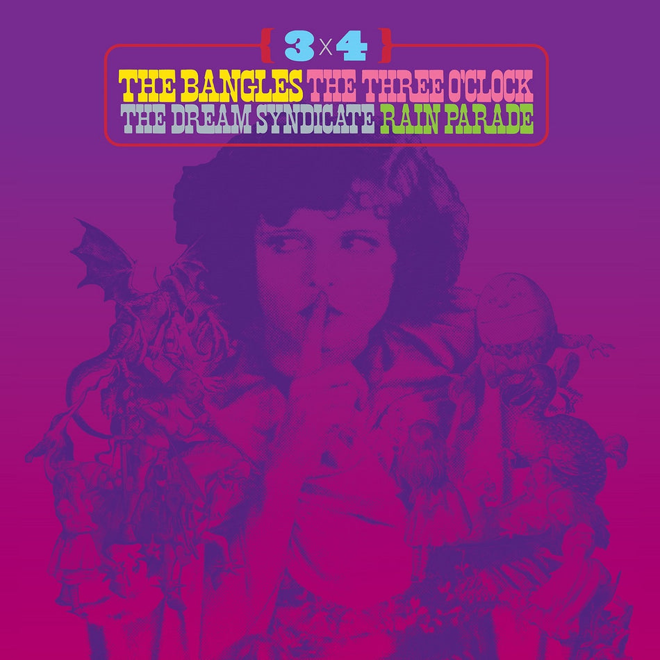 Various Artists 3 x 4: The Bangles, The Three O'Clock, The Dream Syndicate, Rain Parade (PSYCHEDELIC SWIRL VINYL)