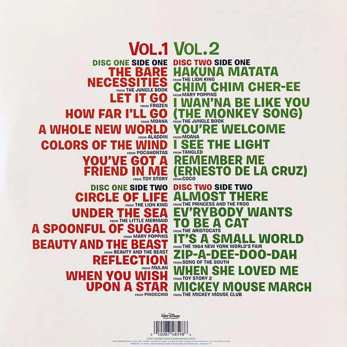 Various Artists Disney Ultimate Hits Vol.1 & 2 (Limited Edition, Green & Blue Vinyl) (2 Lp's)