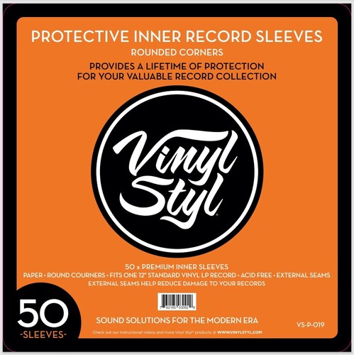 Vinyl Styl Vinyl Styl® VS-P-019 12 Inch Inner Record Sleeves - Round Corner - 50 Count (White)